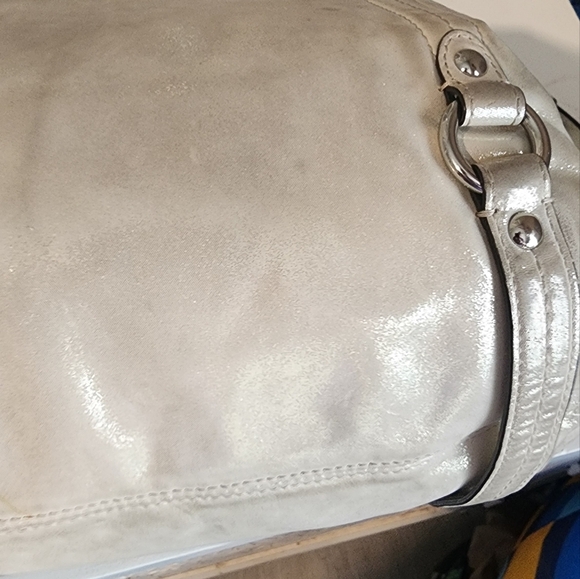 Coach Vintage Alexandra Elegant Cream Gold Shimmer Satchel Handbag - Picture 9 of 15